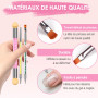 8 Pcs Double Extrémité Nail Art Dotting Pen avec 1 Brosse Éponge, Professionnel pour Nail Art, French Manucure et Dégradés, Idéa