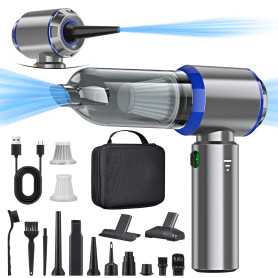 Aspirateur à Main, 25000Pa Aspirateur Voiture Puissant sans Fil, 4-en-1 Mini Aspirateur sans Fil, Mini Aspirateur 220000 TR/Min 