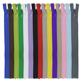 DOITEM 15pcs 60cm Invisible Multicolore Nylon Bobine Fermetures À Glissière pour Coudre et Artisanat 15 Couleurs