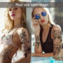 10 autocollants de tatouage de fleur, tatouage temporaire grande fleur autocollant féminin réaliste de rose noire, femme sexy pa