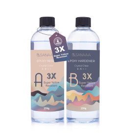 SANAAA Résine époxy Brillante 3X résistante au jaunissement 500g, résine autonivelante et durcisseur, Claire et sans Bulles, Con