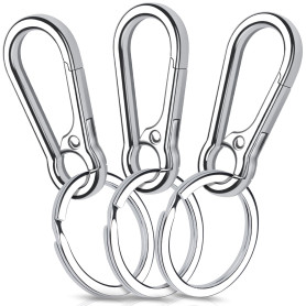 Caianwin 3 Pièces Mousqueton Porte Clé Porte Clef Mousquetons en Métal Porte-Clés Homme pour Accrocher dans Le Sac à Dos, Clés d