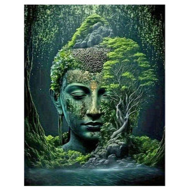 DCIDBEI Grande Format Peinture Diamant Bouddha 40x50cm Diamond Painting 5D Arbre de Vie Peinture par Numéros Arbre de Vie Peintu