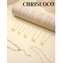 Chriscoco 3Pcs Collier Femme Or Collier Initiale Colliers Personnalisé Prénom Acier Inoxydable Colliers Lettre Chaîne Coeur Chai