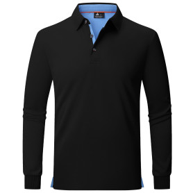 zitysport Polos Hommes Manches Longues Respirant Séchage Rapide Été Patte T Shirts pour Homme Casual Sport Shirt Basic Regular F