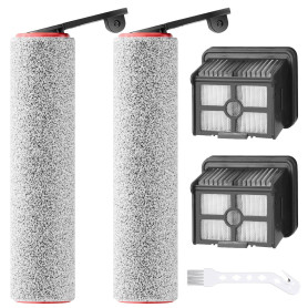 Druuzyl Rouleau de Brosse de Rechange et Filtre HEPA pour dreame H12 Pro Accessoires Aspiration Humide/Sèche 2 Rouleaux de Bross