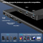 HONGO Moniteur Portable, Laptop Écran Portable 15,6" 1080P IPS Écran PC Portable Haut-parleurs Intégrés, Moniteur pour Ordinateu