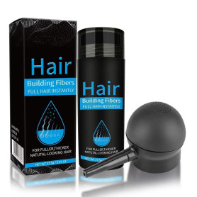 Fibres Capillaires NOIRE Avec Applicateur en Spray, Traitement de la Perte de Poudre Cheveux Homme et Femme, épaississeur de Che