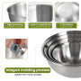 Chuner Lot de 4 Cul de Poule Inox, 4 Saladiers de tailles différentes (0.7 L, 1.2 L, 1.8 L, 2.5 L) Bol Inox Cuisine Bowl de Méla