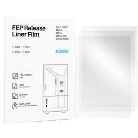 ELEGOO Lot de 3 Film FEP pour Mars 4, Mars 5 et Mars 5 Ultra Imprimante 3D LCD avec Transmission de la Lumière 95%, 206 * 146 mm