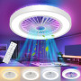 Peasur RGB Ventilateur de plafond avec Lumière et Telecommande, 3000K/4000K/6500K & Dimmable, 6 vitesses, minuterie, mode vent n