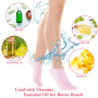 2 paires de chaussettes en silicone pour femme, chaussettes en gel doux, chaussettes à l'aloès, chaussettes hydratantes pour les
