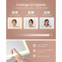 SONGMICS Miroir de Maquillage avec Éclairage, 15 Ampoules LED, Multiprise, Contrôle Tactile, 3 Températures de Lumière, Intensit