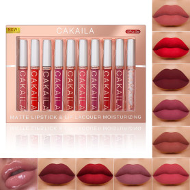 SPORTEON 10 couleurs rouge à lèvres Régler Mat Nude Étanche Longue durée, Coffret Maquillage à Lèvres, Cadeau pour les femmes (0