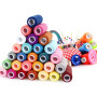 SOLEDI Fil à Coudre Kit de Fil de Polyester 30 Couleurs Chaque Bobine de 228,6 m de Longueur Avec 2 Enfile-aiguille et 16 Aiguil
