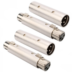 RUNCCI-YUN 4Pcs Adaptateur de changeur de genre XLR vers XLR, coupleur de connecteur XLR mâle à mâle/femelle à femelle à 3 broch