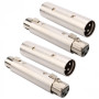 RUNCCI-YUN 4Pcs Adaptateur de changeur de genre XLR vers XLR, coupleur de connecteur XLR mâle à mâle/femelle à femelle à 3 broch