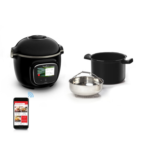 Moulinex Cookeo Touch Wifi Multicuiseur intelligent, Cuve 6 L, Haute pression, Guide pas à pas, 250 recettes intégrées, Applicat