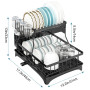 TidyIsles Égouttoir à Vaisselle - 2 Niveaux pour économiser de l'espace avec Porte-ustensiles, égouttoir de Cuisine