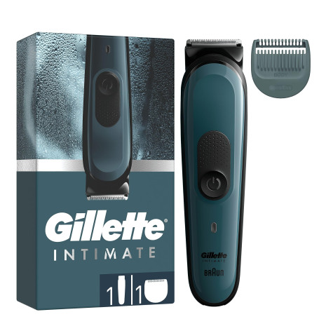 Gillette Intimate Tondeuse Intime Homme I3, Sabot Pour Peau Sensible Et Lames En Métal Inusables, Tondeuse Electrique Etanche Av