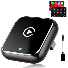 CarPlay sans Fil 2 en 1 pour Apple CarPlay/Android Auto,Mini Adaptateur sans Fil pour iPhone/Android et Plus de 927+ Voitures,Bl