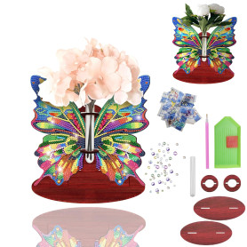 Mocrop Diamond Painting 3D - Ornement de Bureau - Vase Papillon - Peinture Diamant - Adultes et Enfants - Convient pour la Maiso
