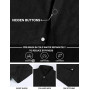 Gavliuu Chemises en Lin pour Homme avec Boutons cachés, Chemise d'été décontractée à Manches Courtes pour Homme