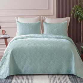 Whale Flotilla Couvre-Lit 260x280 cm avec 2 Taies d'oreiller, Dessus de Lit Gaufré Doux Léger avec Motif Géométrique pour 4-Sais