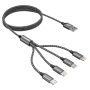 Câble Multi Chargeur,4 en 1 Câble Universel,[1.2M] Câble Multi USB de Chargement avec Lightning Câble USB Type C Micro Connecteu
