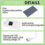 Panneau solaire portable 5V 2W avec connexion USB, Chargeur Solaire Mini pour Téléphone, pour Camping, Randonnée, Escalade et Vo