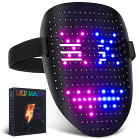 FlareMore Masque LED Lumineux, Masque LED Rechargeable Avec Modes De Transformation Du Visage Par Détection De Gestes, Avec Diff