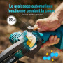 SEESII Mini Tronçonneuse à Batterie 8000mAh, 6 Pouces Tronçonneuse Électrique sans Fil avec Injecteur de Lubrifiant et Chaîne de