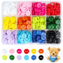 Furuising Lot de 600 Boutons Colorés, 11,5 mm à 2 Trous en Résine Boutons Ronds Bouton avec Boîte de Stockage pour Enfants Vêtem