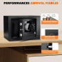 Petit Coffre Fort Électronique Numérique, Coffre-fort en Acier de 6.6L avec Serrure Électronique et 2 Clés, Coffre Fort Mural av
