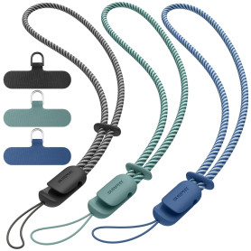 SURPHY 3 Pièces dragonne pour téléphone portable, Cordons avec 3 Patch pour Téléphone Portable, lanière, clé, USB, Lecteur MP3, 