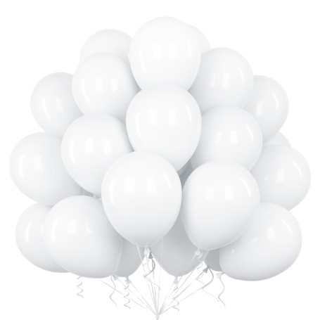 Teselife Ballons Blanc, 50Pièces 12Pouces Mat Blanc Latex Ballon Arche Guirlande Fille Femmes Anniversaire Mariage Proposition V
