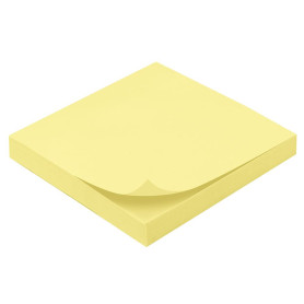 WAYTEX 931642 Notes autocollantes bloc de 100 feuilles jaunes carrées 75 x 75 mm adhésives repositionnables