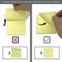 WAYTEX 931642 Notes autocollantes bloc de 100 feuilles jaunes carrées 75 x 75 mm adhésives repositionnables