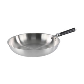 Kamberg - Poêle inox 30 cm manche amovible - Acier inoxydable 18/10 Triply - Tous feux dont induction et four