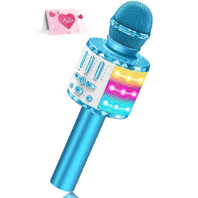 Avaxtt Micro Enfant sans Fil Bluetooth - 5 Effets Vocaux, Lumières LED Syncronisées - pour Filles/Garçons 3-15 Ans - Meilleur Jo