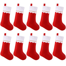 AUGSUN 10Pcs Chaussettes de Noël Personnalisé à Susprendre, Sachet de Bonbons pour Décoration de Noël