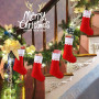 AUGSUN 10Pcs Chaussettes de Noël Personnalisé à Susprendre, Sachet de Bonbons pour Décoration de Noël