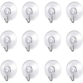 ALLBASA Crochet Mural avec Ventouse d'Aspiration,Petites Ventouses Plastiques avec Crochet Ronde pour Salle de Bains et Cuisine,