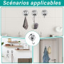 YnewL 5PCS Crochet Adhesif Mural, Crochet Ventouse, Patere Murale sans Percer, Porte Manteau Mural pour Cuisine, Salle de bains,