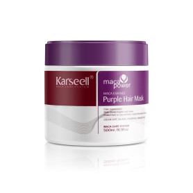 Karseell Violet Masque Cheveux Neutralise Les Reflets Jaunes, Répare Les Cheveux Abîmés, pour Cheveux Blonds, Platine, Blancs Ou