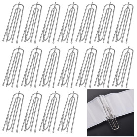 40 Pièces Crochets de Rideau en Acier Inoxydable, 4 Broches Crochet à Rideaux Métal, Crochets en Métal Robuste, Pincer Pli Croch