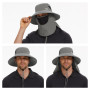 Bassdash Chapeau de Soleil Respirant UPF 50+ avec Couvre-Visage Amovible et Rabat de Cou Chapeau Unisexe à Large Bord résistant 