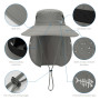 Bassdash Chapeau de Soleil Respirant UPF 50+ avec Couvre-Visage Amovible et Rabat de Cou Chapeau Unisexe à Large Bord résistant 