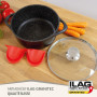 briebe Batterie de Cuisine Induction 6 Pièces, Ensemble de 3 Casseroles en Fonte d'Aluminium, Antiadhésive ILAG GRANITEC sans PF