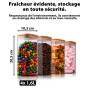 Deco haus® Bocaux en Verre Hermétique Lot de 4 [+ÉTIQUETTES] - Bocal en Verre avec Couvercle 4x1600ml - Bocal Rangement Cuisine 